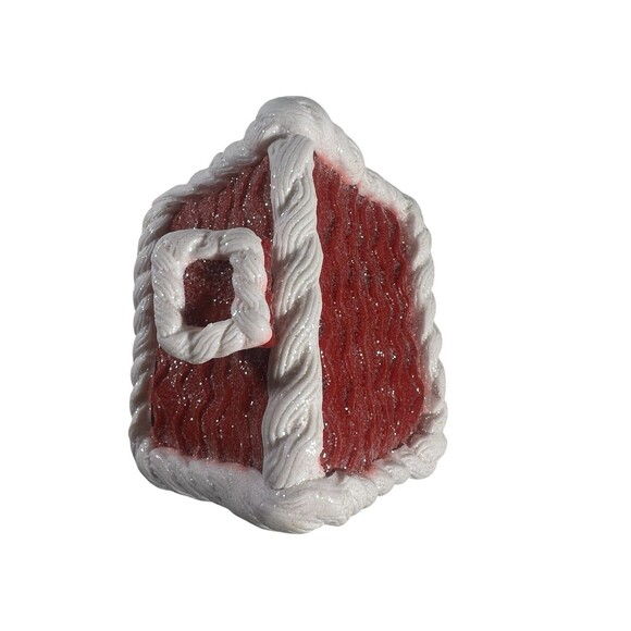 Gingerbread Light-Up House Christmas Decor Snow Glitter 6” Tall EUC - Picture 10 of 10